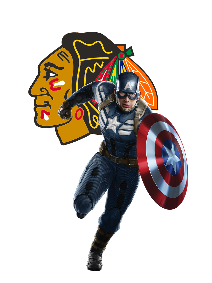 Chicago Blackhawks Captain America Logo vinyl decal